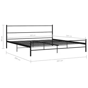 Berkfield Bed Frame Black Metal 200x200 cm