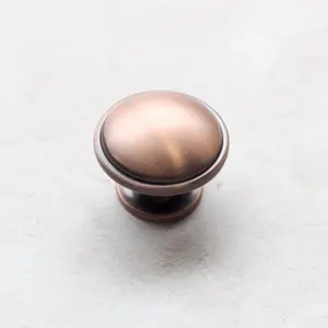 35mm Copper Cabinet Knob Brushed Antique Rose Gold Kitchen Cupboard Door Drawer Pull Handle Wardrobe Furniture Replacement