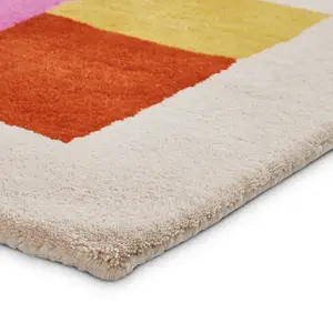 Beige Designer Wool Luxurious Modern Abstract rug For Bedroom & Living Room-120cm X 170cm