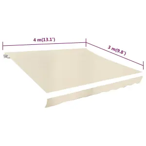 Awning Top Sunshade Canvas Cream 4x3m (Frame Not Included)