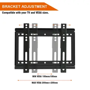 SunDaze 14"-42" Fixed TV Wall Bracket For LED LCD Plasma & Curved Screens