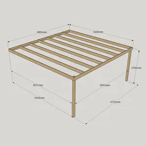 Wall Mounted Box Pergola - Wood - L420 x W480 x H270 cm - Light Green