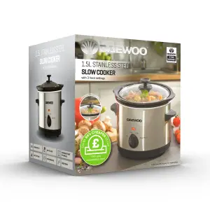 Daewoo 1.5 Litre Slow Cooker 100W Efficient Dishwasher Safe SDA1363GE