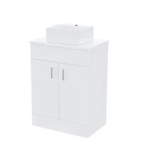 Nes Home Onken 500mm White Vanity Cabinet and Small Rectangle Counter Top Basin Unit