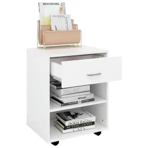 Berkfield Rolling Cabinet White 46x36x59 cm Engineered Wood