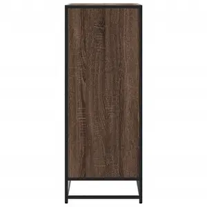 Berkfield Shoe Cabinet Brown Oak 75x38x97.5 cm Engineered Wood and Metal