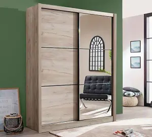 Navara Oak Effect Sliding Door Wardrobe 166cm