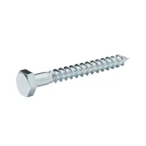 Diall Hex Zinc-plated Carbon steel Coach screw (Dia)6mm (L)50mm, Pack of 10