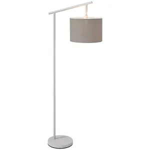 HOMCOM Floor Lamp with 350 Degree View Rotating Lampshade, LED Bulb Included, Grey