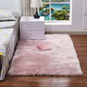 Pink Rectangle Soft Shaggy Rug Kids Rooms Decor Floor Rugs 120cm L x 60 cm W