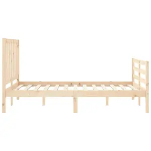 Berkfield Bed Frame with Headboard Small Double Solid Wood