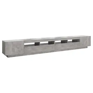 vidaXL TV Cabinet with LED Lights Concrete Grey 300x35x40 cm