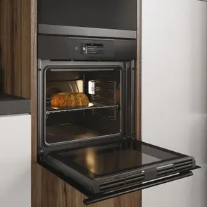 Haier Series 4 HWO60SM5T5BH Built-in Single Pyrolytic Oven - Gloss black