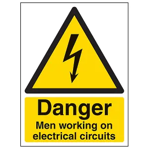 Men Working On Electrical Circuits Sign - Adhesive Vinyl 150x200mm (x3)