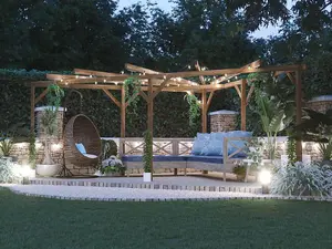 Dunster House Wooden Corner Pergola Kit 4m x 4m Utopia Triangle