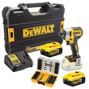 Dewalt DCF887P2 18V XR G2 Brushless 3 Speed Impact Driver - 2 x 5.0ah + 31pc Set