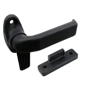 Right Hand Window Handle Lever Catch & Retainer Black Polypropylene Locker