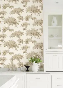 NuWallpaper NUS4474 Alder Peel & Stick Wallpaper, Taupe