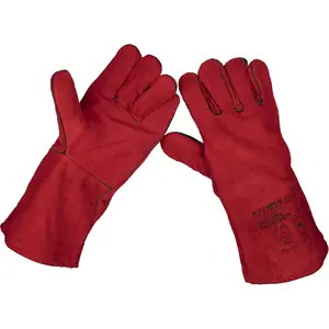 PAIR Lined Leather Welding Gauntlets - Superior Heat & Spatter Protection