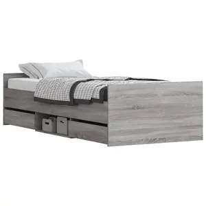 Berkfield Bed Frame with Headboard and Footboard Grey Sonoma 90x190 cm