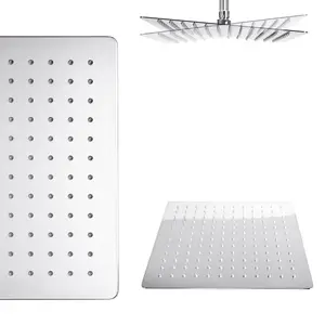 ENKI Chrome Square Ultra Slim Stainless Steel Shower Head 200mm