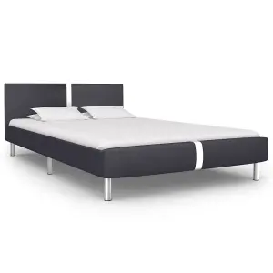 Berkfield Bed Frame Black Faux Leather 135x190 cm 4FT6 Double