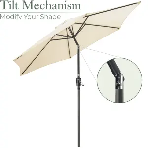 2.7m Crank and Tilt Parasol - Cream