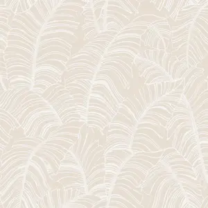 Galerie Bazaar Neutral Taupe Broadleaf Smooth Wallpaper