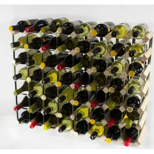 Liddle 56 Bottle Wine Rack Natural Pine / Galvanised Steel