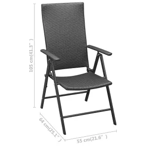 Berkfield Garden Chairs 4 pcs Poly Rattan Black