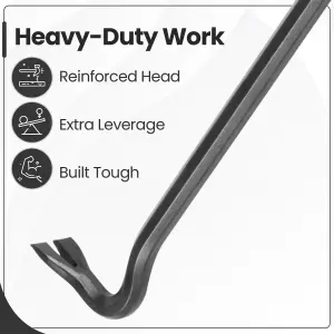 Hardys 12" Wrecking Crow Bar - Carbon Steel Crowbar, Swan Neck with Chisel End, Ideal for Lifting Floorboards & Removing Nails