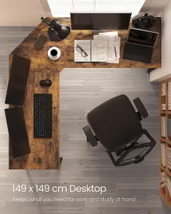 VASAGLE L-Shaped Computer Desk, Corner Desk for Study, Home Office, Gaming, Space-Saving, Easy Assembly, Industrial Design