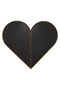 MirrorOutlet The Corde Gold Metal Framed Heart Shaped Garden Mirror 180CM X 180CM