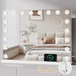 Vanity Mirror with Lights, 80cm x 60cm