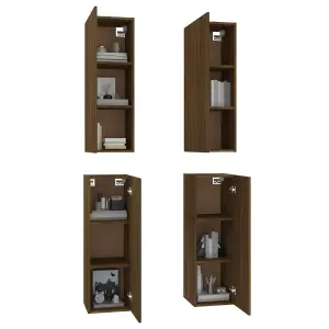 Berkfield TV Cabinets 4 pcs Brown Oak 30.5x30x90 cm Engineered Wood