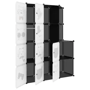 Cube Storage Cabinet for Kids with 10 Cubes Black PP