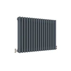 Horizontal Anthracite Triple Column Radiator (H) 600mm x (W) 830mm, 5353 BTU.