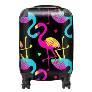 Vivid Flamingo Pattern Suitcase - Mini Cabin