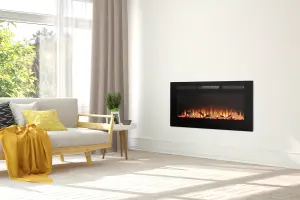 Adam Orlando Inset / Wall Mounted Electric Fire, 42 Inch