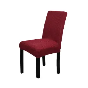 Burgundy Universal Dining Velvet Chair Cover, Pack of 1