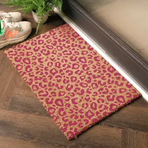 Pink Leopard Print Doormat (60 x 40cm)