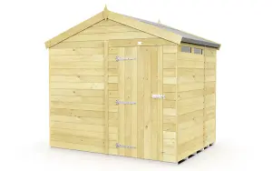 8 x 6 Feet Apex Security Shed - Single Door - Wood - L187 x W231 x H217 cm