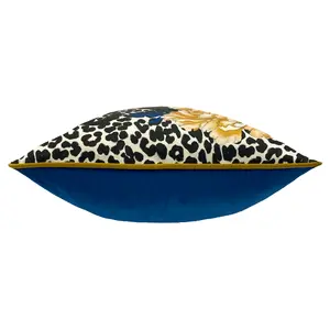 furn. Serpentine Animal Print Velvet Feather Filled Cushion