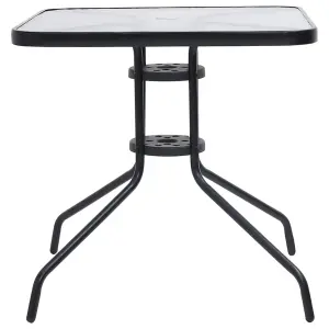 Berkfield Garden Table Black 70x70x70 cm Steel