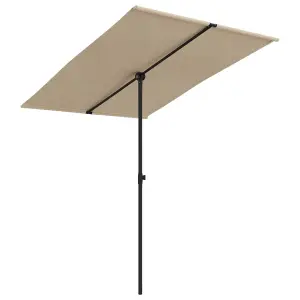 Berkfield Outdoor Parasol with Aluminium Pole 2x1.5 m Taupe