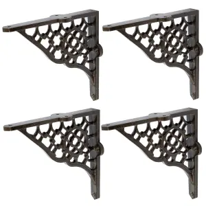 Hammer & Tongs Honeycomb Iron Shelf Bracket - D155mm - Raw - Pack of 4