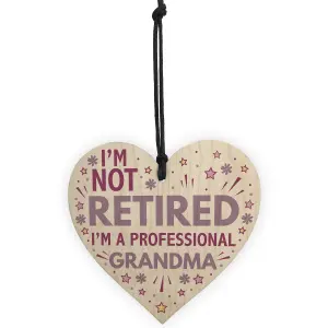 Red Ocean GRANDMA Gift Wooden Heart Plaque Grandma Birthday Gift From Grandchildren Christmas Gift