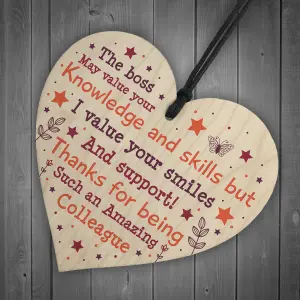 Red Ocean Colleague Leaving Job Gift Novelty Hanging Heart Leaving Gift Plaque Work Friend Retirement Thank You Gifts