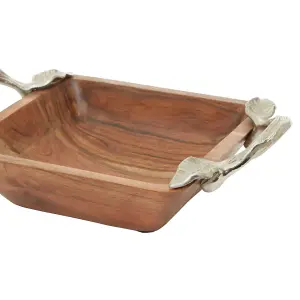 Interiors by Premier Vine Acacia Wood Square Dish