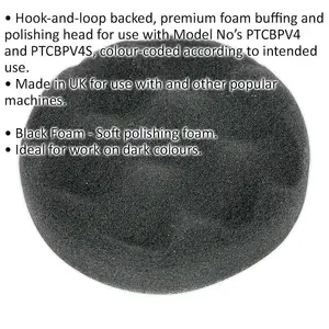 Premium Soft Buffing and Polishing Foam Head - 80mm x 25mm with Hook and Loop Backing